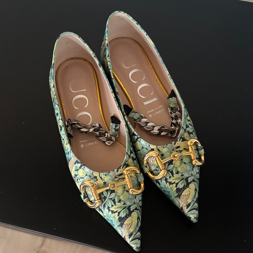 Gucci Liberty Green Patterned Women's Shoes